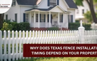 White picket fence surrounding a house in Bryan, Texas.