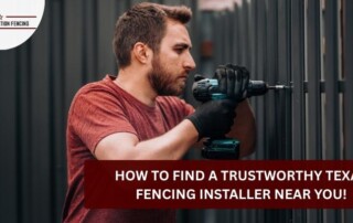 Man installing a fence with a power drill in Bryan, Texas.